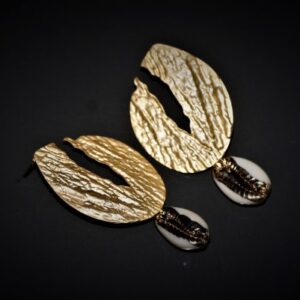 Abstract cowrie drop earrings