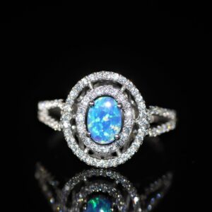 Blue Opal oval ring