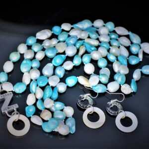 Blue Zadara mother-of-pearl set