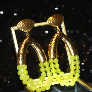 Hammered Lemon Quartz Earrings