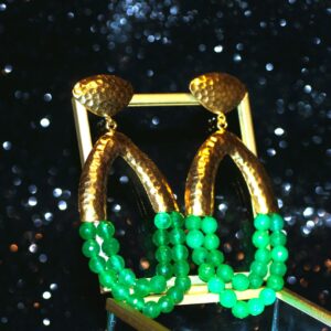 Hammered Green Onyx Earrings