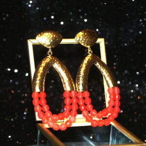 Hammered Cherry Quartz Earrings