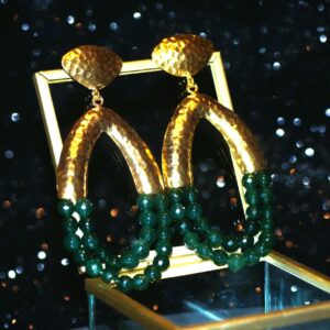 Hammered Green Aventurine Earrings