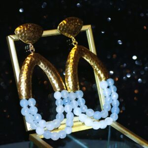 Hammered Chalcedony Earrings