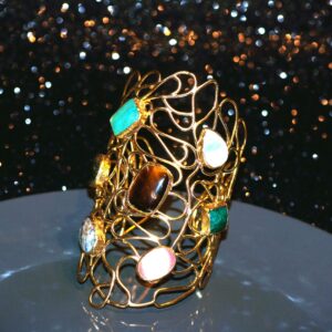 Artistic Multi-Gemstone Cuff (1)