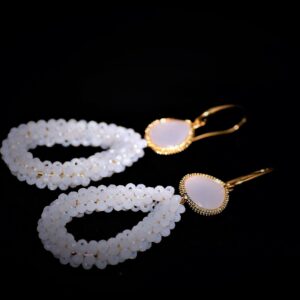 Boma beaded white gripoix earrings