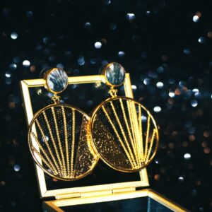 Agate Omega Earrings ( Lace Agate 1)