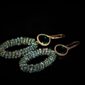 Boma beaded sea-green earrings
