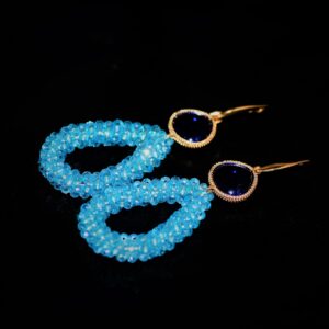 Boma beaded blue gripoix earrings