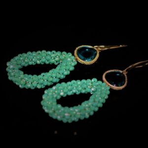 Boma beaded green gripoix earrings