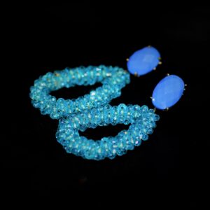 Boma crystal-blue beaded earrings