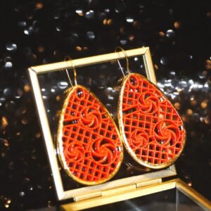 Istanbul Resin Earrings (Dark Coral)