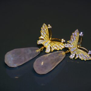 Butterfly Rose-Quartz Earrings