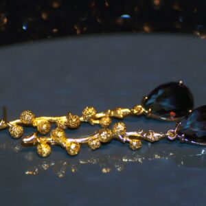 Bubble Teardrop Earrings (Grey/Black)