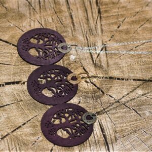 Wooden Tree Of Life Necklace (Silver)