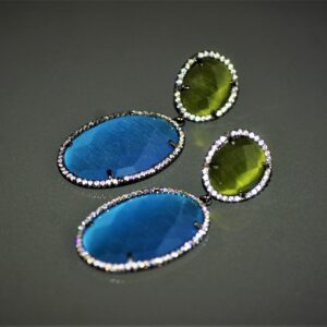 Cat-Eye Drop Earrings  ( Ocean )