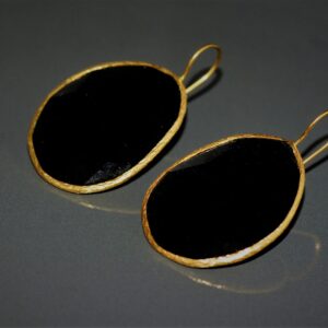 Sliced Black Cat-eye Earrings (XL)