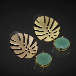 Aqua Chalcedony Zirconia (Palm Earrings)