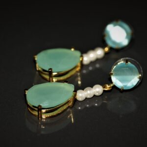 Aqua Chalcedony Zirconia (Grace Earrings)