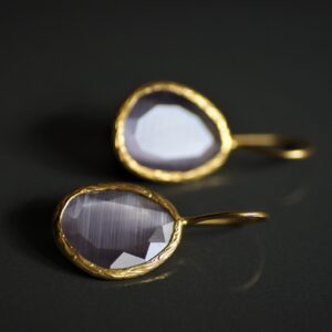 Sliced Lilac Glass earrings (Small)