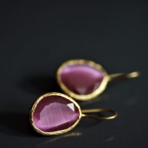 Sliced Pink Glass earrings (Small)