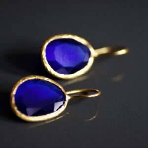 Sliced Blue Glass earrings (Small)