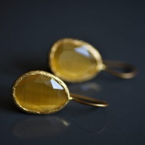 Sliced Yellow Glass earrings (Small)