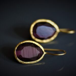 Sliced Amethyst Glass earrings (Small)