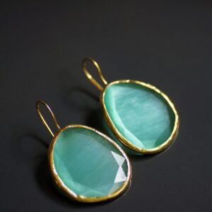 Sliced Mint Cat-eye Earrings (L)