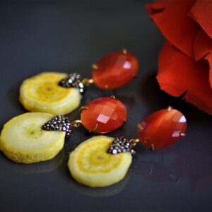 Druzy Agate Set (Tangerine/Yellow)