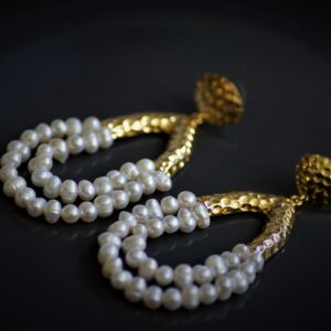 Hammered Pearl Earrings