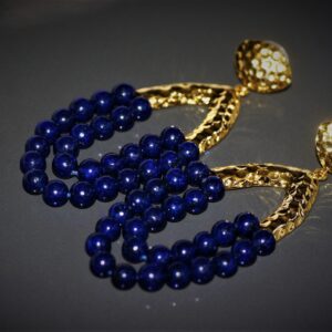 Hammered Lapis Earrings