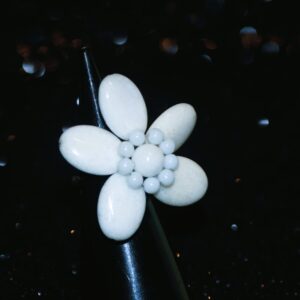 Beaded Ring ( White Agate)