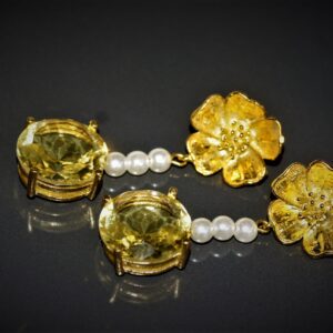 Hibiscus Yellow Earrings
