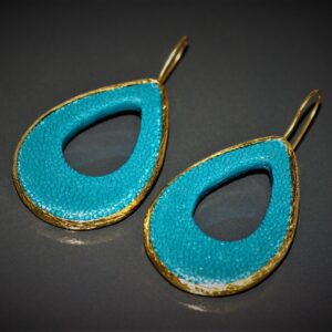 Stingray Teardrop Earrings (Turquoise)