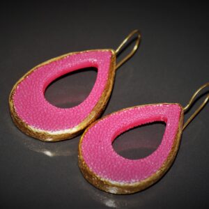 Stingray Teardrop Earrings (Pink)