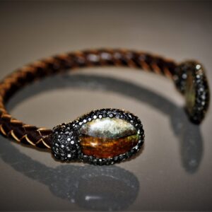 J Wooven Leather Bracelet (Agate)