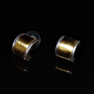 Dual tone steel earrings