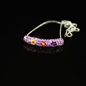 Lilac crystal cylinder necklace