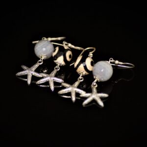Agate starfish earring set