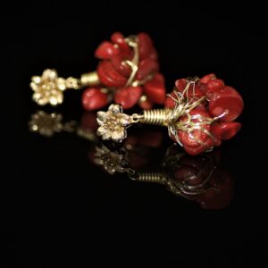 Coral cluster earring