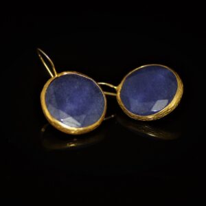 Sodalite brass earring