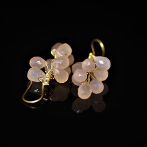 Rose -quartz cluster earring