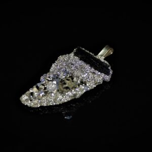 Pyrite and black quartz pendant