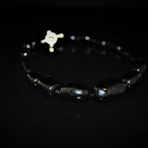 Chunky black agate necklace