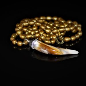 Horn and pearl necklace