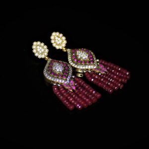 Precious ruby tassel earrings