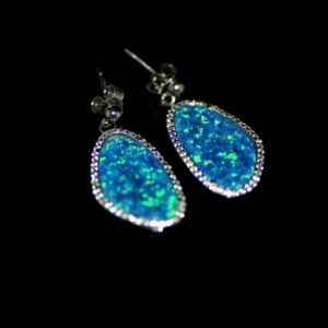 Blue-opal drop earrings