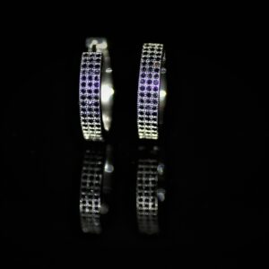 Hoop earrings in black zirconia