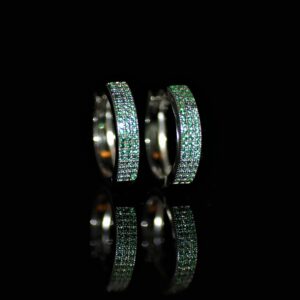 Hoop earrings in Green zirconia